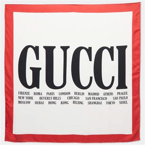 gucci cities print silk scarf|Gucci scarf unisex.